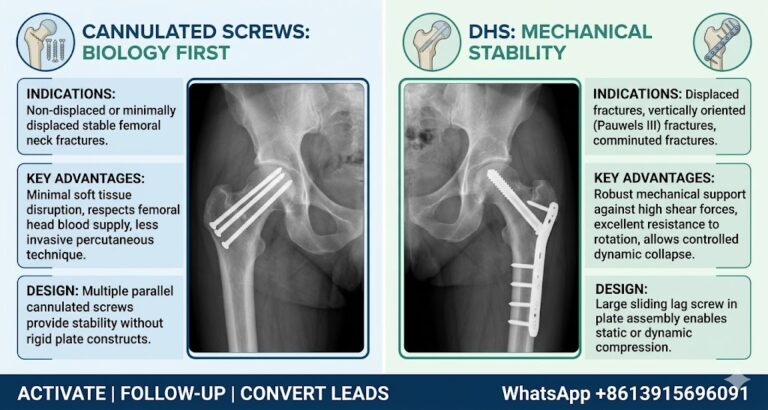Which is better for young femoral neck fractures, Cannulated Screws or DHS?