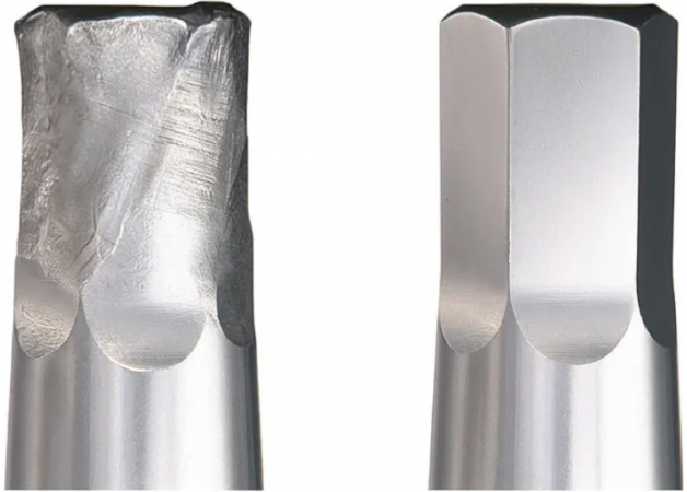 Orthopedic hardware removal: worn and intact screwdriver tips compared in the supplied teaching material.